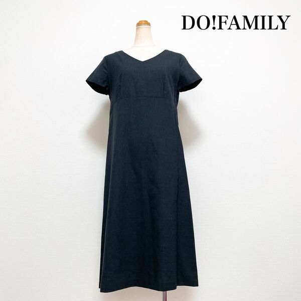 Do!Family ドゥファミリー 膝丈ワンピース グレー M 半袖 上品 美シルエット