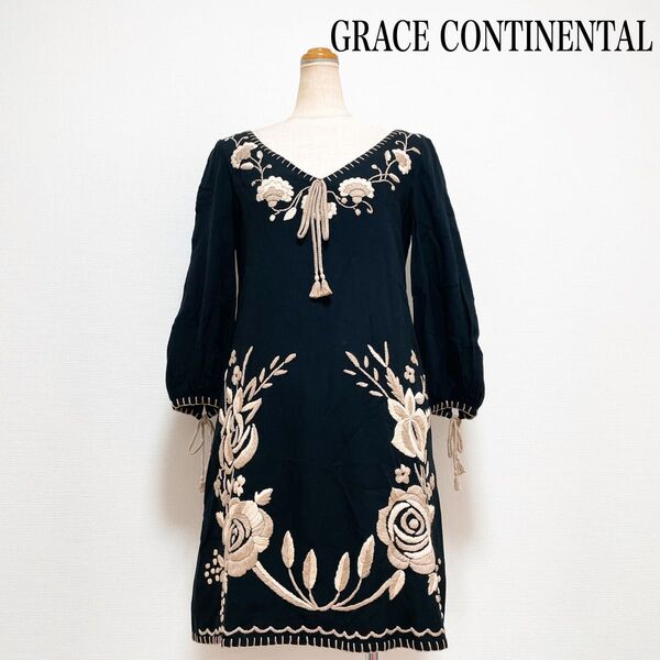 GRACE CONTINENTAL グレースコンチネンタル 刺繍ワンピース 大人メキシカン チュニック 大人ワンピ