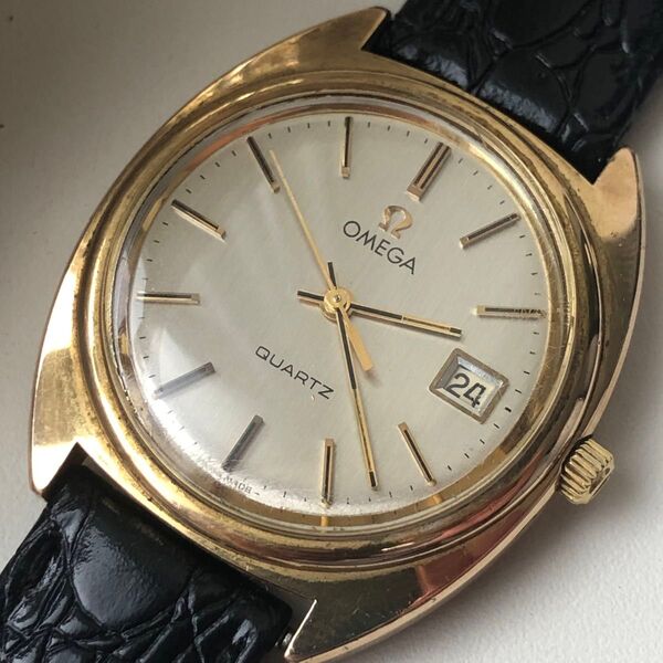 【電池新品】OMEGA オメガ クォーツ 腕時計 ゴールド