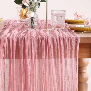 ☆ テーブルクロス チュール☆ピンク テーブルセンター ウェディング 結婚式 布 ウェルカムスペース しわ有り