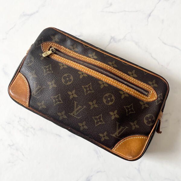 LOUIS VUITTON ルイヴィトン モノグラム 総柄 マルリードラゴンヌ ブラウン 茶 M51825 PVC レザー