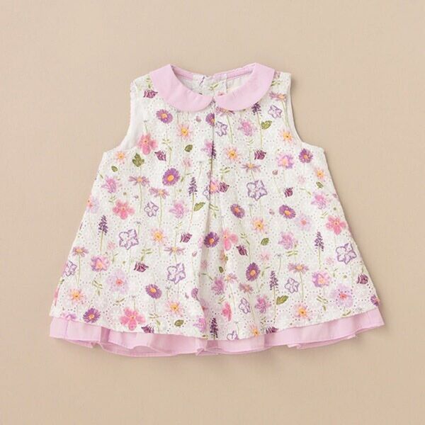 【新品】senseofwonderセンスオブワンダーレースフラワープリントチュニック110cmレース花柄ナルミヤ女の子春夏トップス