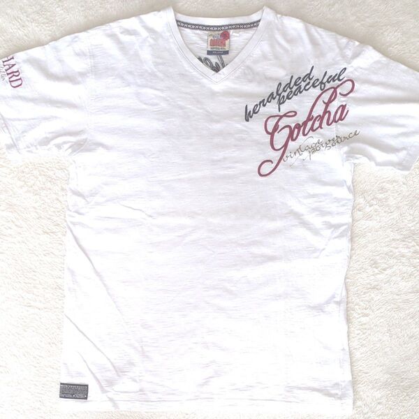 Gotcha VネックTシャツ ホワイト メンズ
