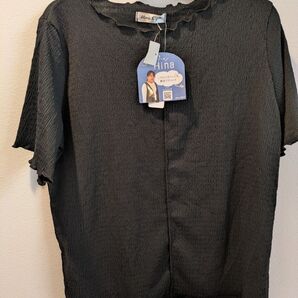 新品タグつき LL ひな しまむら シャンブル アベイル レディース talbyyumi 半袖ブラウス 半袖Tシャツ