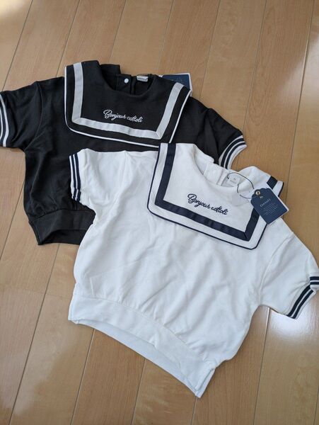 新品95.コトリ cotoli セーラー半袖Tシャツ テータテート futafuta バースデイ しまむら