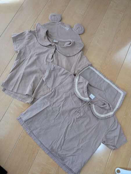 90.ベビー半袖Tシャツ 2枚 韓国服 テータテート futafuta バースデイ しまむら
