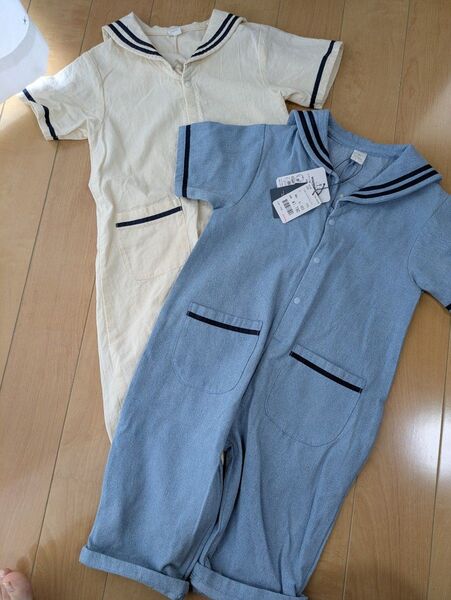 美品、95.コトリ サロペット 2枚 テータテート futafuta バースデイ しまむら