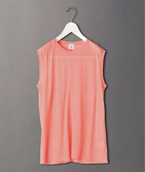 美品6ROKU SHEER LOCK NO SLEEVE PULLOVERロク ノースリーブ コットン カットソー Tシャツ