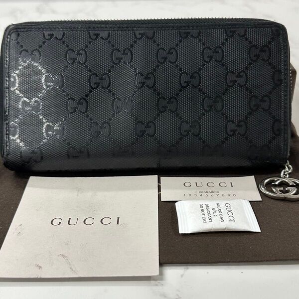 新品同様! グッチ GUCCI 財布 長財布 インプリメ GG金具 ラウンドファスナー
