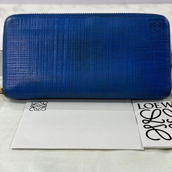 新品同様! ロエベ LOEWE 財布 長財布 ロゴ アナグラム ラウンドファスナー