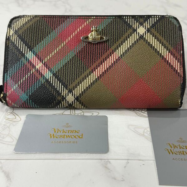 新品同様! ヴィヴィアンウエストウッド Vivienne Westwood 財布 長財布 オーブ ラウンドファスナー
