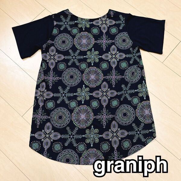 graniph グラニフ 半袖Tシャツ バックプリント 花火 デザイン