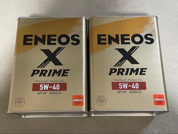 【2缶セット 送料込み】ENEOS X PRIME エンジンオイル 5W-40(100%化学合成油) ACEA C3 4L缶×2