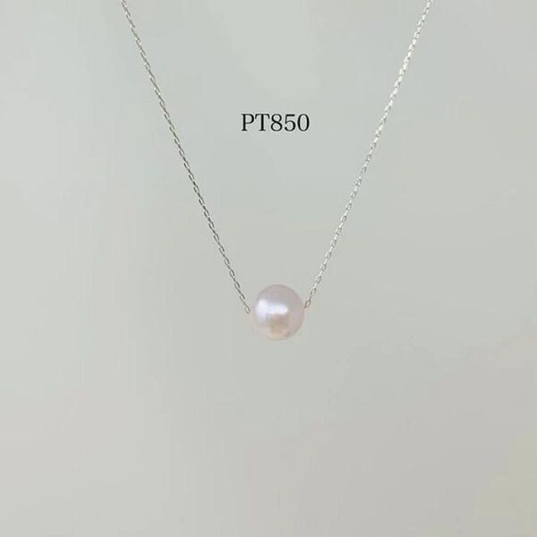 PT850 プラチナ あこや真珠 スルーネックレス パール ネックレス