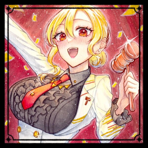 『ハンマープライス!』 手描きイラスト オリジナル 創作 原画 オークション 女の子