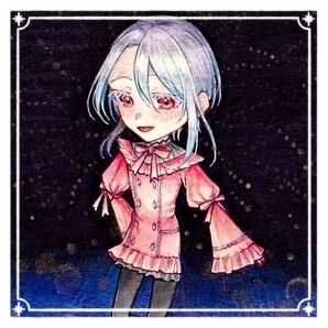 【-corail-】 手描きイラスト オリジナル 創作 原画 デフォルメ 天使 夜 赤