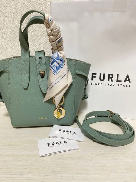FURLA NET MINI トートバッグ / スカーフ・チャーム付