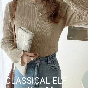 【CLASSICAL ELF】ラウンドネック袖メローブラウス