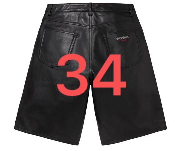 25ss Supreme Baggy Leather Short "Black"