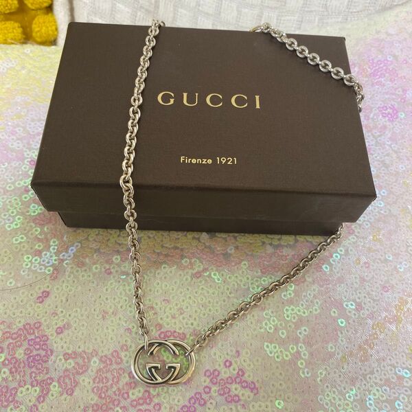 美品 GUCCI ネックレス インターロッキングG シルバー