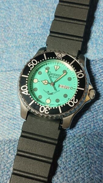 希少 80~90年代 CITIZEN × Jantzen 100m ダイバー 3G00-401476 ティファニーグリーン