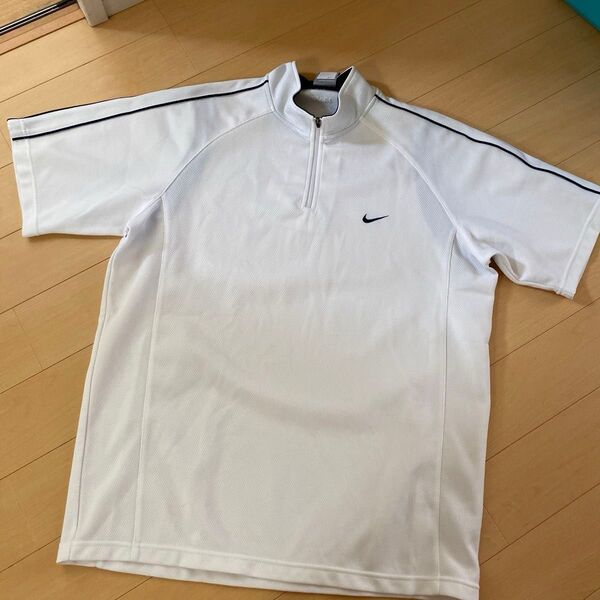 NIKE ハーフジップシャツ ホワイト XL メンズ