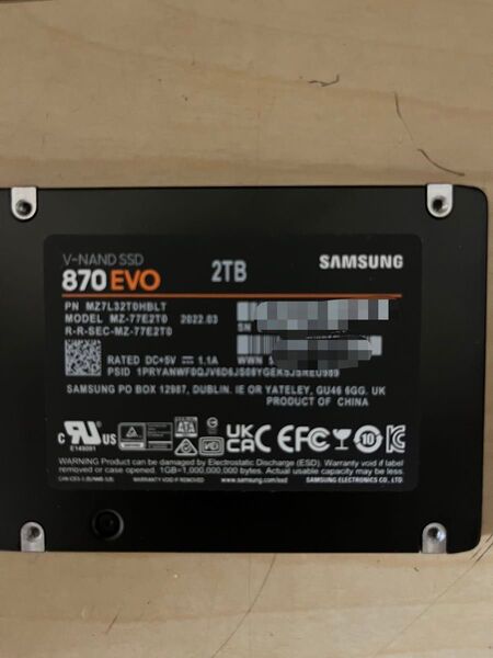 SAMSUNG 870 EVO 2TB SSD MZ7L32T0HBLT MZ-77E2TO