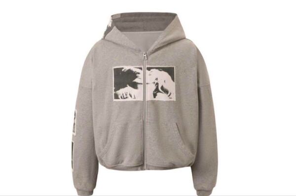 bastard PUNK PRINT APPLIQUE HOODIE size XL パーカー 長袖 ジップアップ