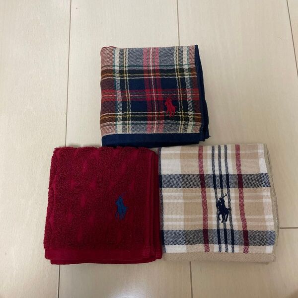 RALPH LAUREN ハンカチ 3枚セット チェック タオルハンカチ