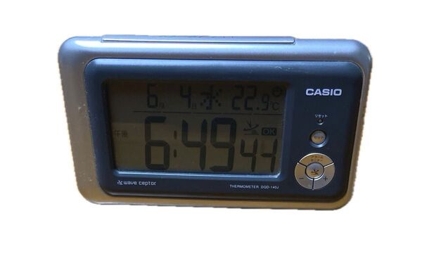 カシオ 電波時計 目覚まし時計 CASIO wave ceptor THERMOMETER IDD-140J