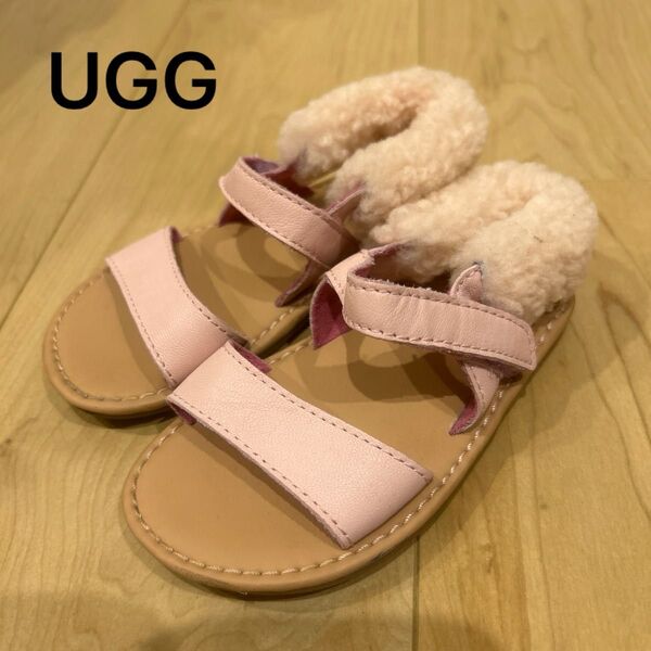 14 女の子 ベビー 子供 サンダル 靴 シューズ フワフワ 可愛い オシャレ UGG アグ