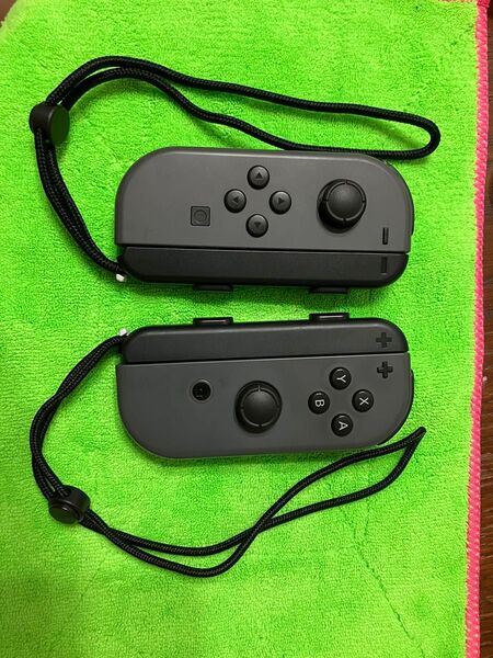 【清掃整備済品】Nintendo Switch 純正 ジョイコン (L)グレー/(R)グレー ストラップ付き