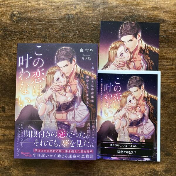 この恋は叶わない 最後の姫と堅物将軍は熱砂の夜に夢を見る 書泉 SSペーパー 特約店 イラカ 東吉乃 鈴ノ助 ロサージュノベルス