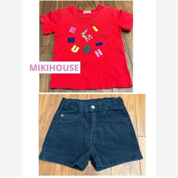 【サイズ100、110】MIKIHOUSE Tシャツ 半袖 ショートパンツ ハーフパンツ