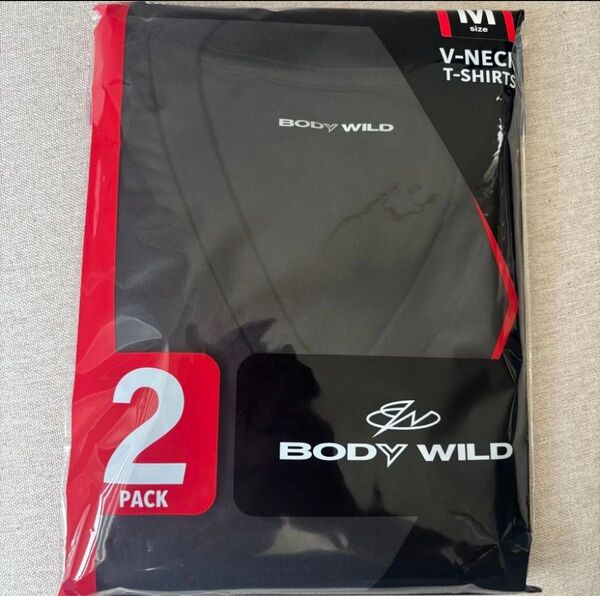 【未開封】BODY WILD Vネック T シャツ 黒 2PACK