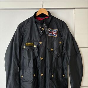 新品 激レア 英国製 バブアーインターナショナル ユニオンジャック M(36-38) ベルスタッフ モータサイクルジャケット