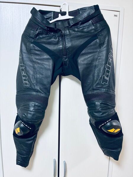 【状態良好】Taichi レザー メッシュ バイクパンツ 膝プロテクター付き XLW