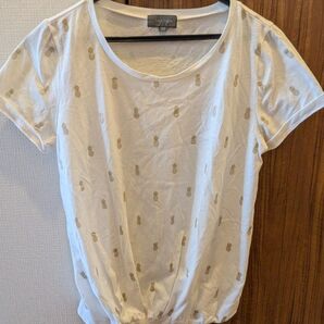 field/dream 半袖 Tシャツ トップス ホワイト パイナップル オンワード樫山 Мサイズ