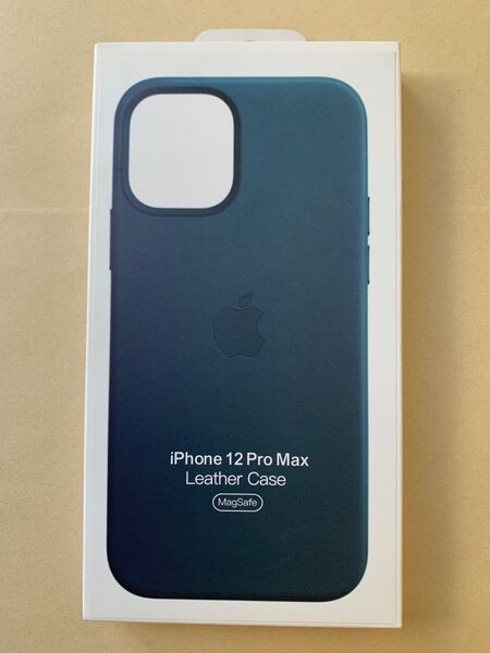 純正品 iPhone 12ProMax レザーケース バルティックブルー
