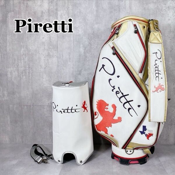 W898 Piretti ピレッティ キャディバッグ ゴルフ バッグ ホワイト ゴールド Michael Piretti