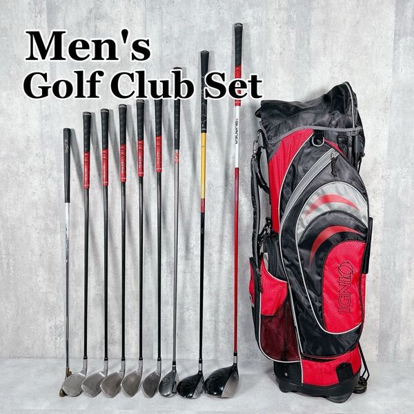W856 TaylorMade YONEX 他 メンズ ゴルフ クラブ セット 10点 初心者 入門 ビギナー キャディバッグ