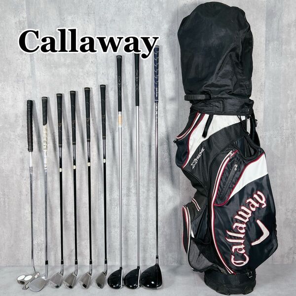 W909 Callaway キャロウェイ メンズ ゴルフ クラブ セット 10点 黒 赤 キャディバッグ 初心者 入門