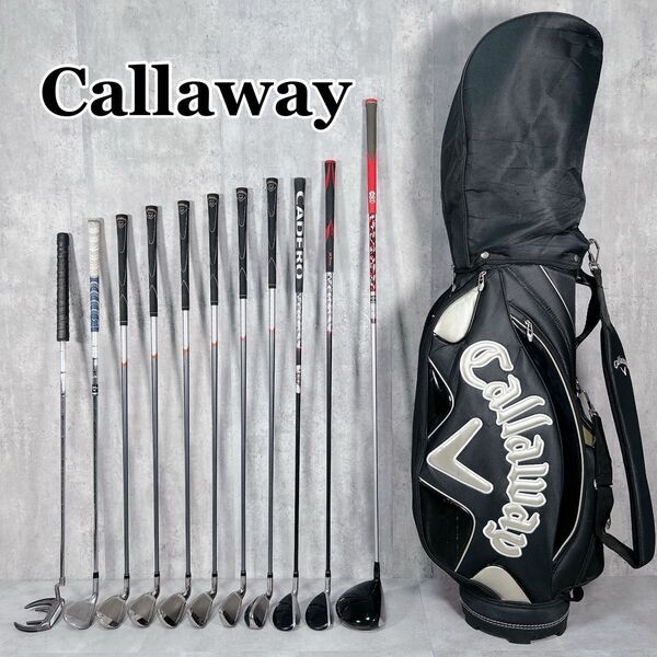 W904 Callaway キャロウェイ メンズ ゴルフ クラブ セット 12点 黒 キャディバッグ ユーティリティ 男性