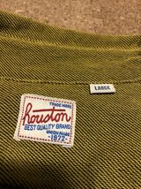 HOUSTON ヒューストン ワークシャツ ウエスタン　ヘビーオンス カラシ色　サイズL 長袖シャツ ユニオンチケット_画像6