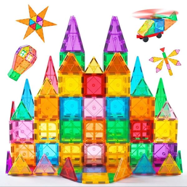 マグネットブロック 64ピース 磁石 ブロックタイル 知育玩具 おもちゃ 誕生日 お祝い プレゼント 男の子 女の子 キッズ