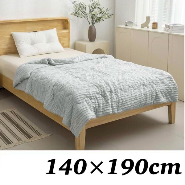 140×190cm シングル 夏用掛け布団 肌掛け布団 冷感 洗える ふんわり 柔らかい 吸湿 速乾 接触冷感 抗菌加工 グレー