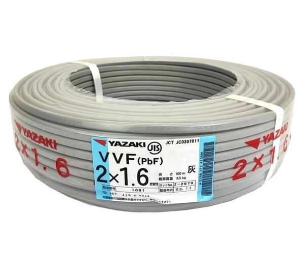 在庫限り!! 新品 vvf 1.6× 2c 100m 矢崎Fケーブル