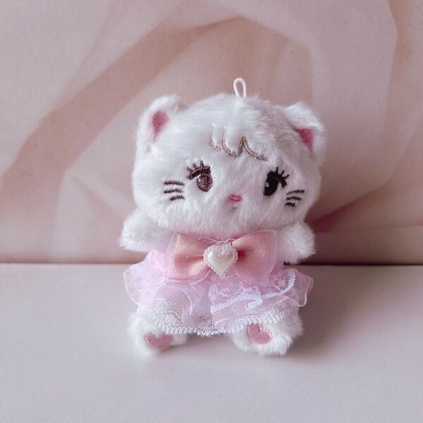 ぬいぐるみ ハンドメイド マスコット mikko ぬい服 フリル ワンピース ドレス リボン
