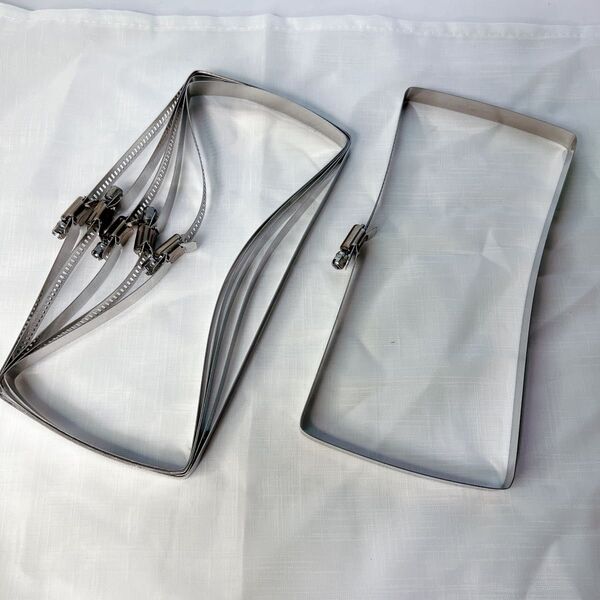 ◆ 角型ホースクランプ 215mm x 100mm 304ステンレス鋼 角ダクトパイプクランプ 6個