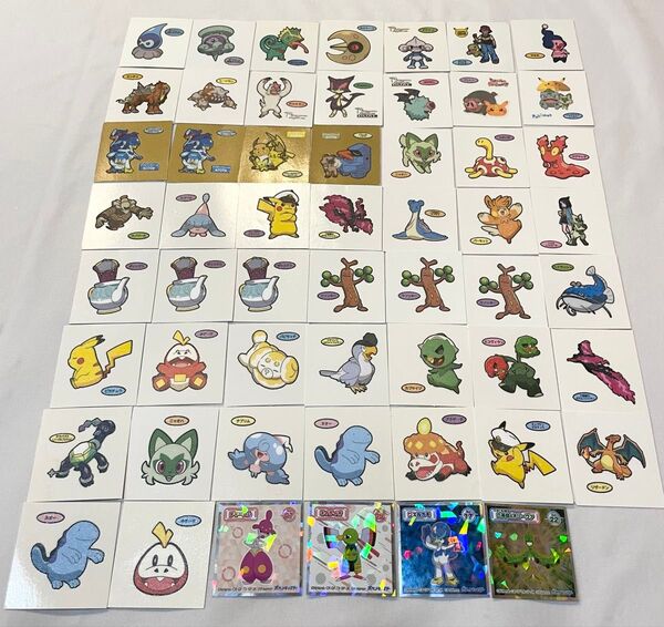 ポケモンパン ポケモンデコキャラシール 大量 55枚 セット レアポケモン リザードン ピカチュウ キャラクターシール